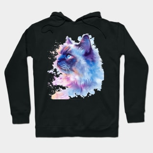 Ragdoll Cat Water Color Pop Art Design for Cat Lover Hoodie